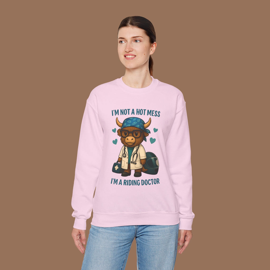 Funny Riding Doctor Sweatshirt, Unisex Crewneck, Gift for Vet Lovers, Animal Lover Apparel, Cozy Casual Wear Product vendor