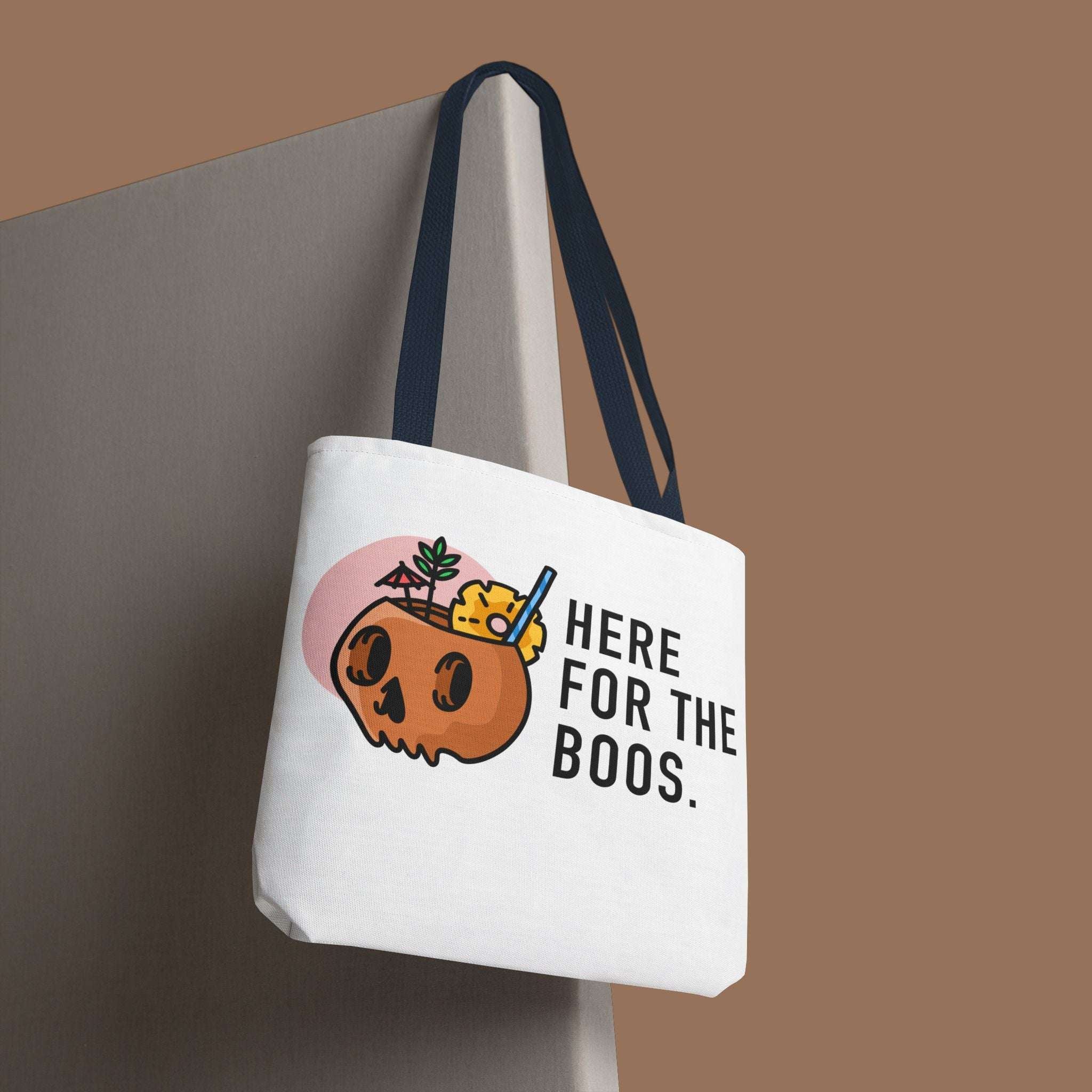 Halloween Tote Bag, Here for the Boos, Spooky Shopping Bag, Trick or Treat Tote, Autumn Accessory - YOUSTOMIZE