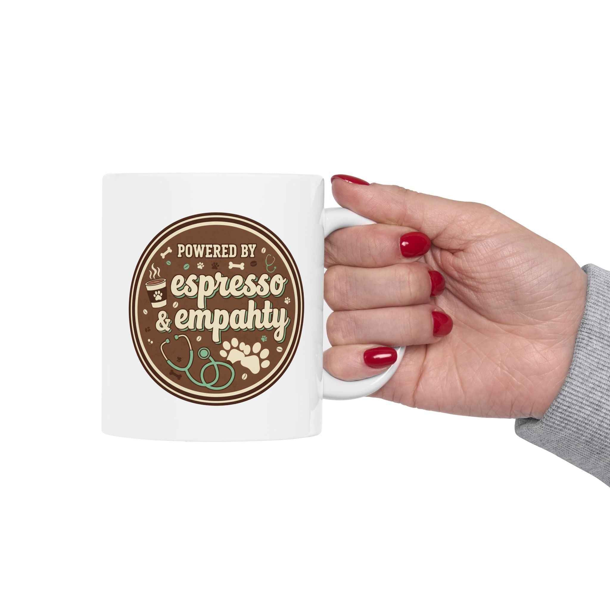 Expresso and Empathy Ceramic Mug - Veterinarian Coffee Lover and Empathy Gift