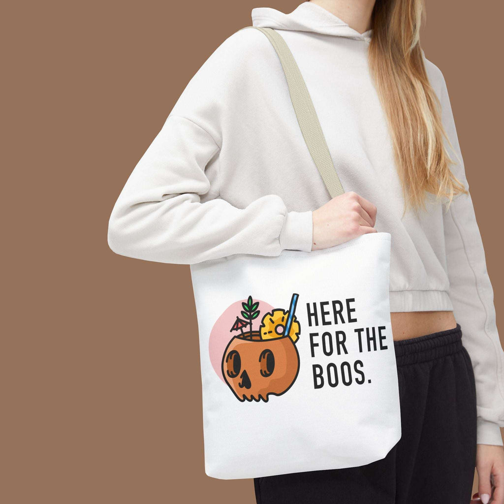 Halloween Tote Bag, Here for the Boos, Spooky Shopping Bag, Trick or Treat Tote, Autumn Accessory - YOUSTOMIZE