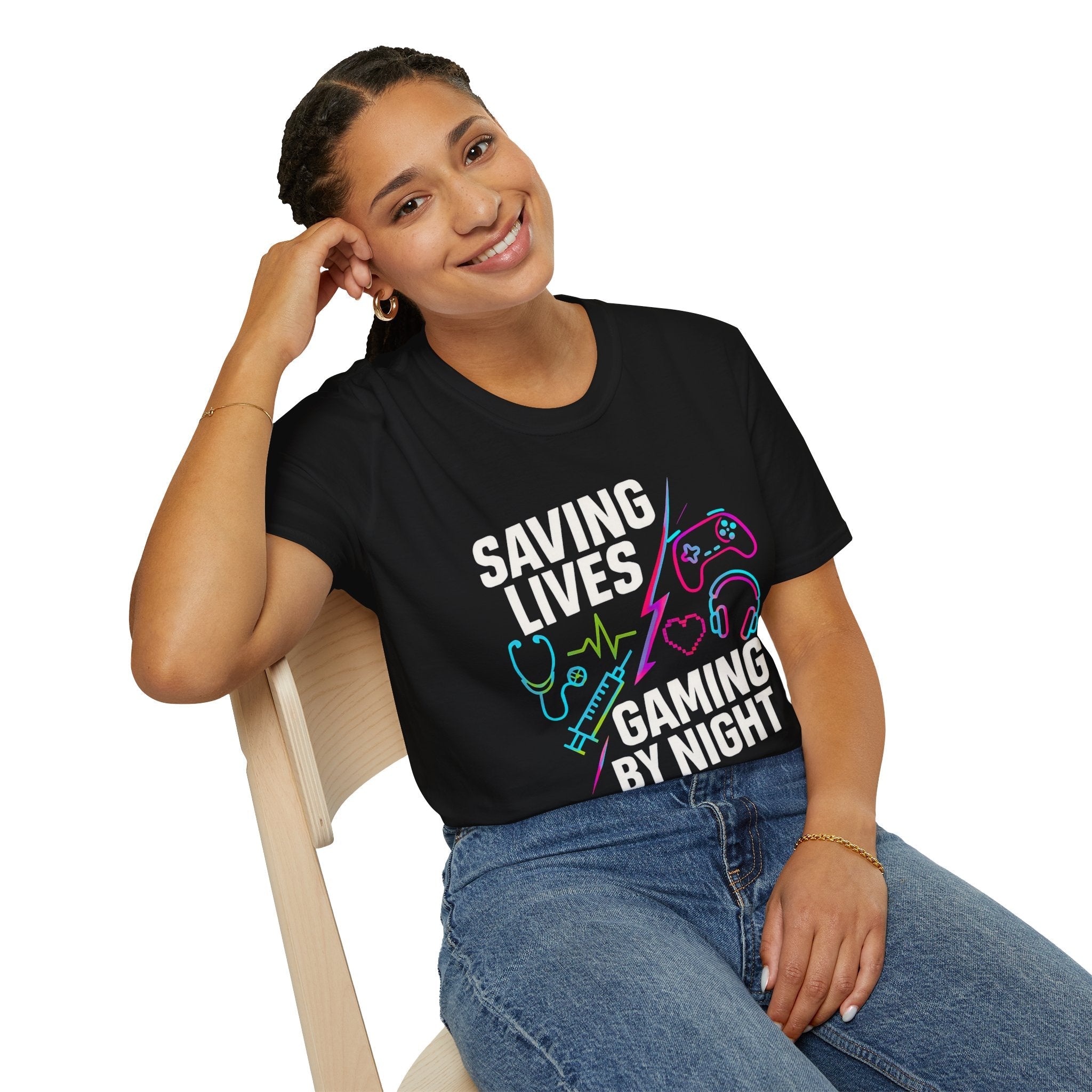 Gaming by Night Unisex T-Shirt | Perfect for Gamers, Medical Professionals, Casual Wear, Gift, Birthday Product vendor