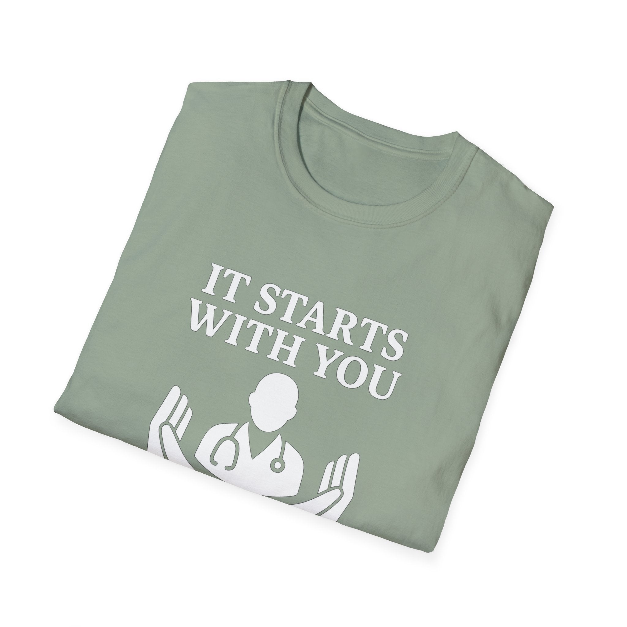 Inspirational Healthcare T-Shirt, Thank You for Choosing to Heal Shirt – Nurse Appreciation Gift – Doctor Gratitude T-shirt – It Starts With You – Minimalist Medical Design Product vendor