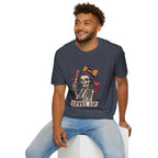 Level Up Skeleton Graphic Unisex Softstyle T-Shirt, Cute Halloween Tee, Gift for Gamers, Spooky Season Apparel, Goth Fashion Product vendor
