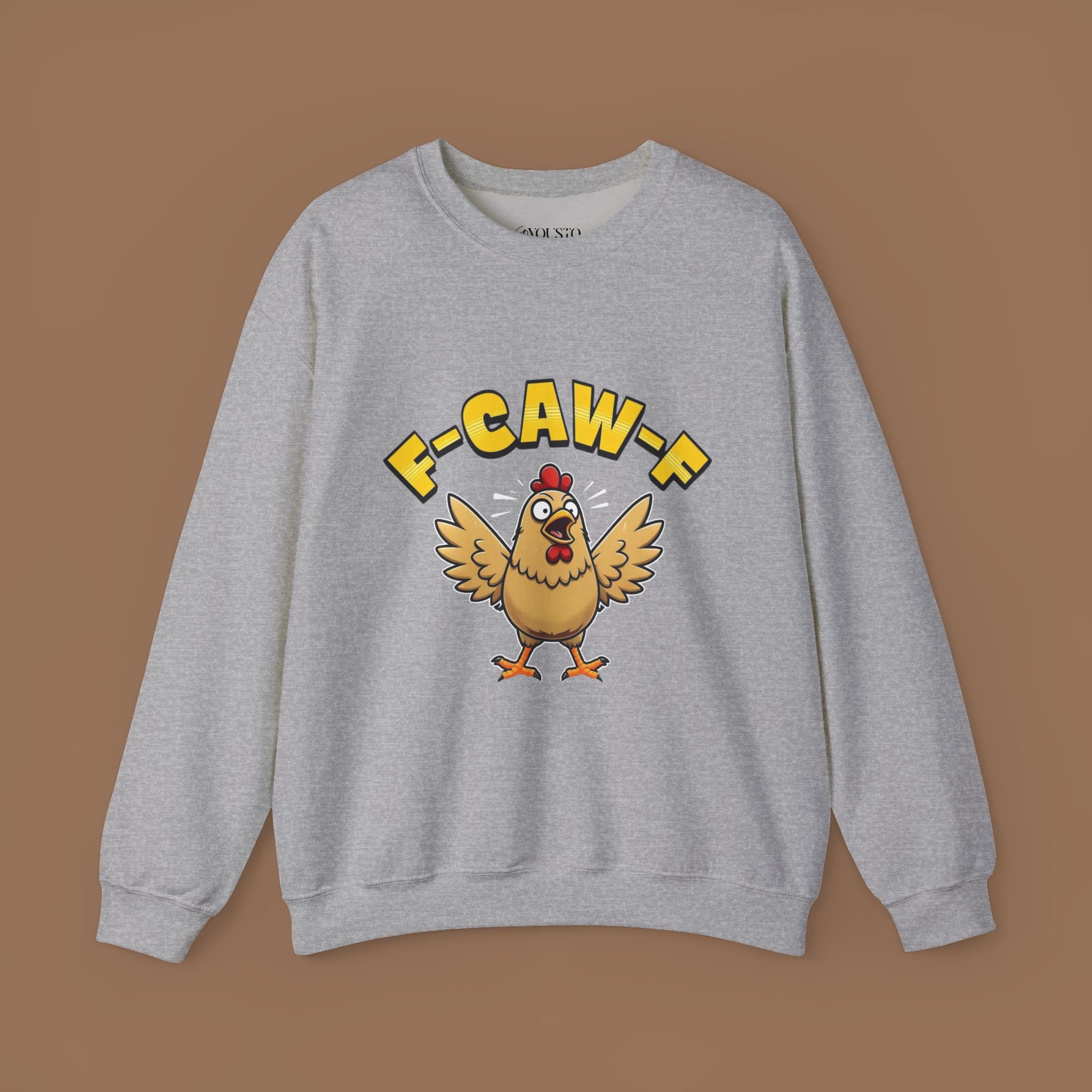 F-Caw-F Funny Chicken Sweatshirt, Unisex Crewneck, Gift for Chicken Lovers, Casual Wear, Cozy Outfit
