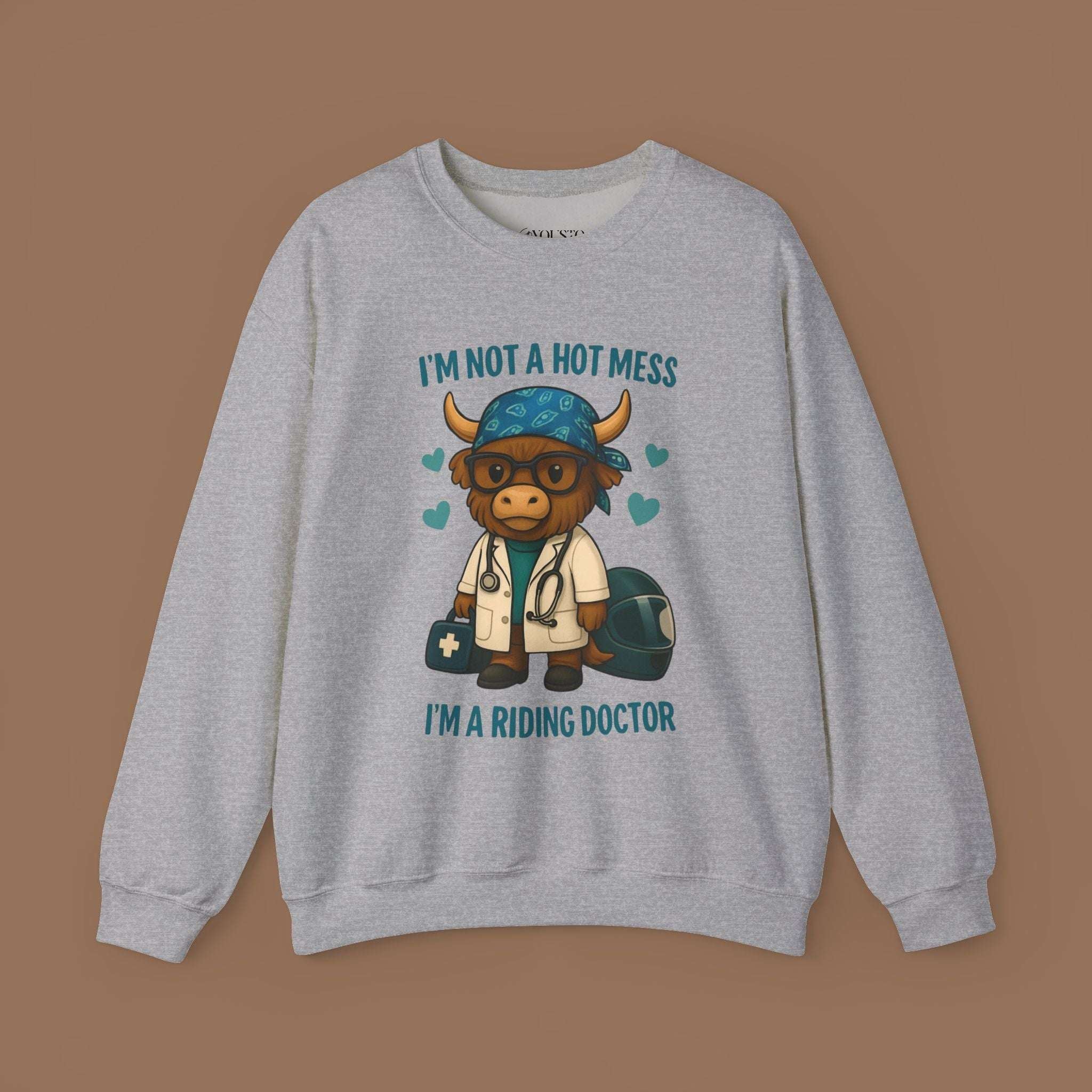 Funny Riding Doctor Sweatshirt, Unisex Crewneck, Gift for Vet Lovers, Animal Lover Apparel, Cozy Casual Wear Product vendor