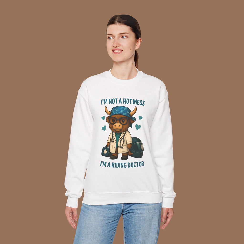 Funny Riding Doctor Sweatshirt, Unisex Crewneck, Gift for Vet Lovers, Animal Lover Apparel, Cozy Casual Wear Product vendor