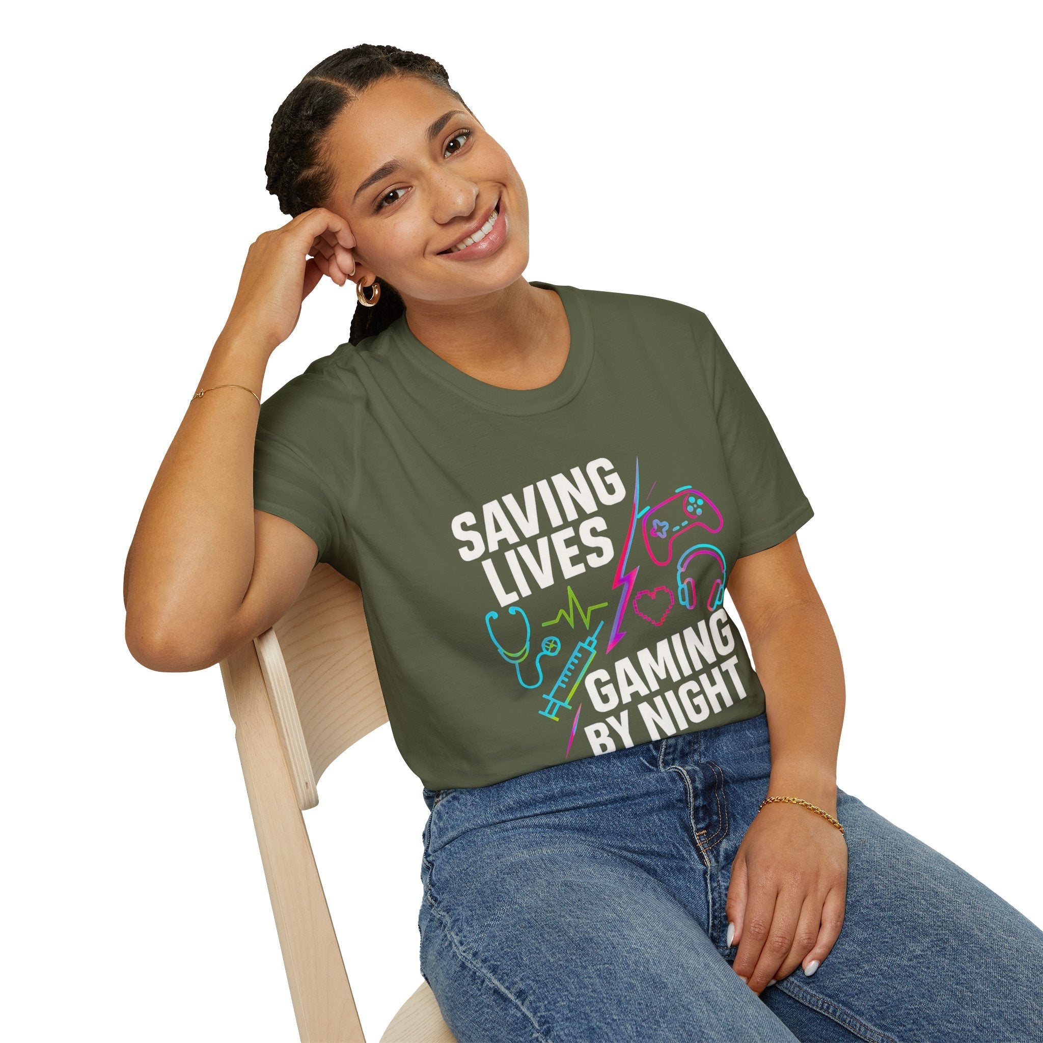 Gaming by Night Unisex T-Shirt | Perfect for Gamers, Medical Professionals, Casual Wear, Gift, Birthday Product vendor