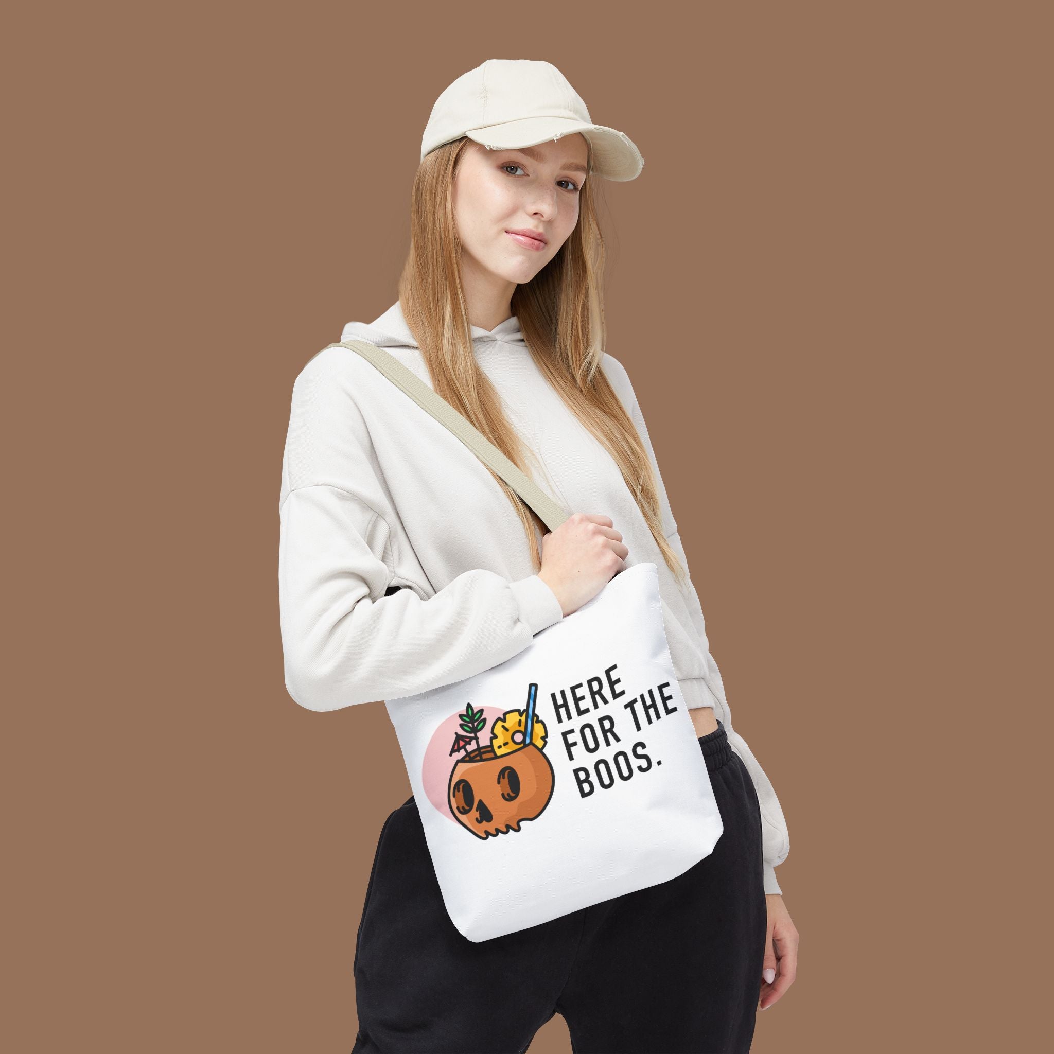 Halloween Tote Bag, Here for the Boos, Spooky Shopping Bag, Trick or Treat Tote, Autumn Accessory - YOUSTOMIZE