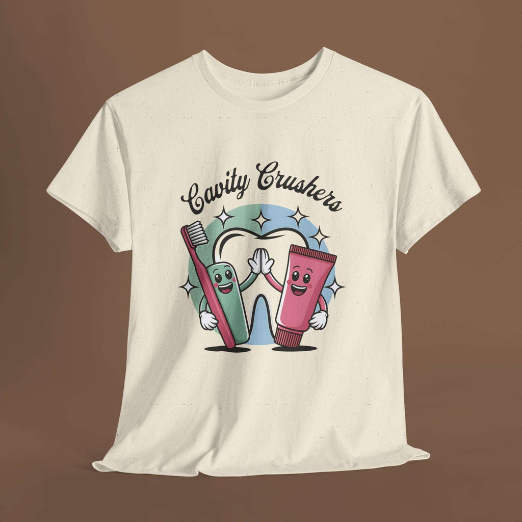 Cavity Crushers Tee - Fun Unisex Cotton Shirt, Perfect for Kids, Dentist Visits, Gifts, Birthdays, and Smiles! - YOUSTOMIZE