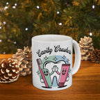 Cavity Fighter Ceramic Mug, Funny Coffee Cup, Dentist Gift, Tooth Humor, Cute Mug for Kids, 11oz, 15oz