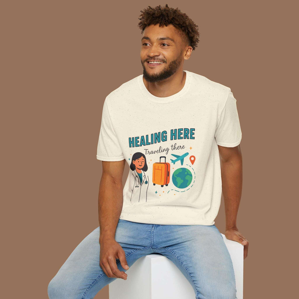 Travel-Inspired Healthcare T-Shirt, Best Doctor Gift, Travel Nurse Apparel, Healing Here Tee, Unisex Graphic Shirt, Vacation Outfit Product vendor