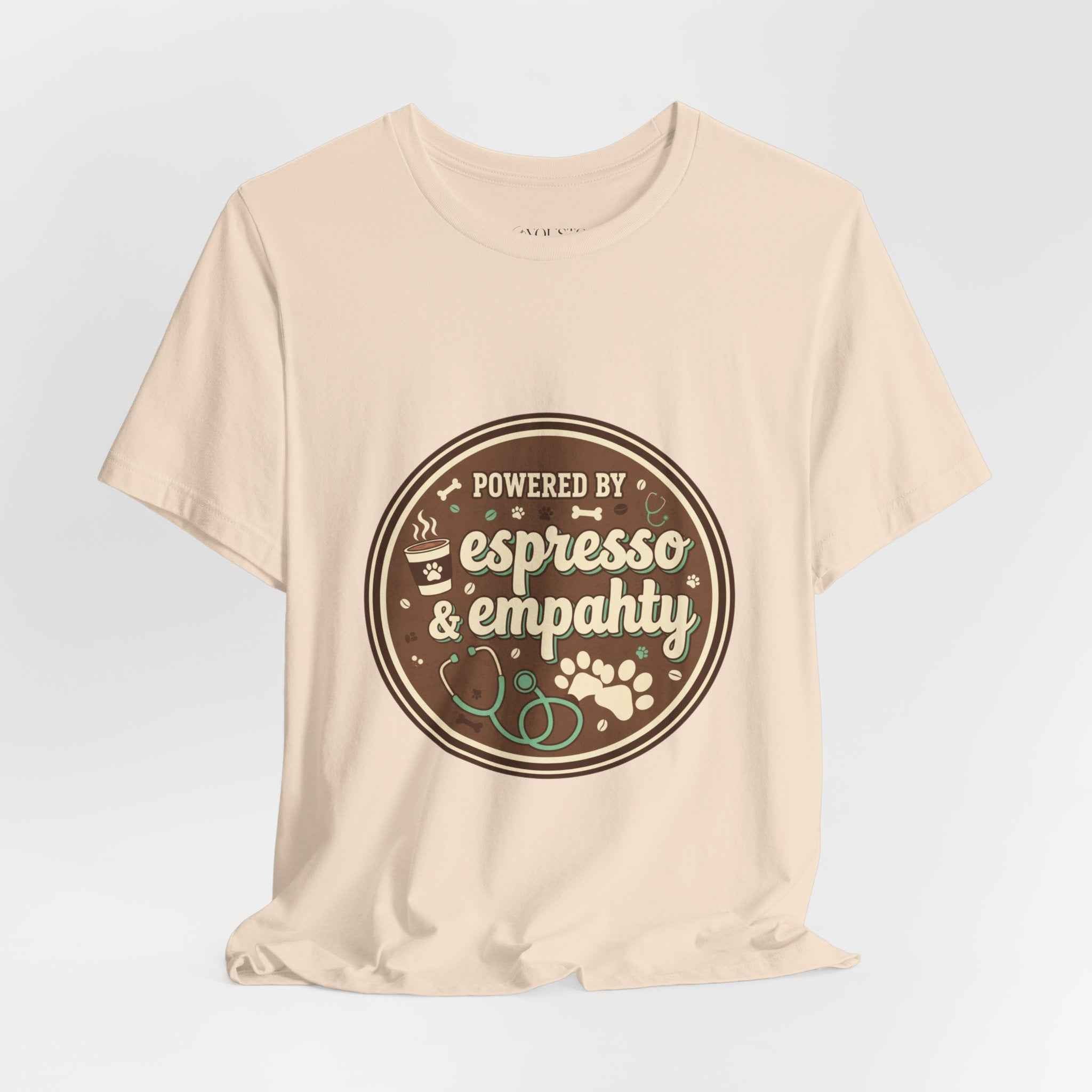 Empathy & Espresso Unisex T-Shirt for Veterinarians - Coffee Lover Vet Tee Gift