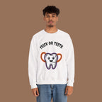 Halloween Sweatshirt with Trick or Teeth Design, Funny Fall Apparel, Unisex Cozy Wear, Perfect for Halloween Parties, Gift for Dental Lovers Product vendor