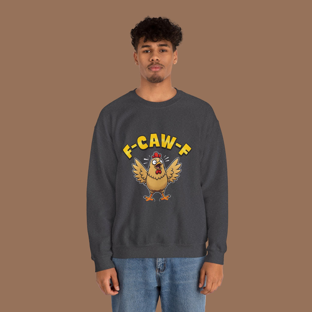 F-Caw-F Funny Chicken Sweatshirt, Unisex Crewneck, Gift for Chicken Lovers, Casual Wear, Cozy Outfit
