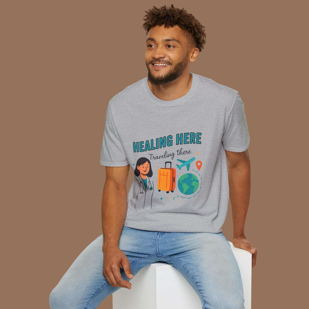 Travel-Inspired Healthcare T-Shirt, Best Doctor Gift, Travel Nurse Apparel, Healing Here Tee, Unisex Graphic Shirt, Vacation Outfit Product vendor