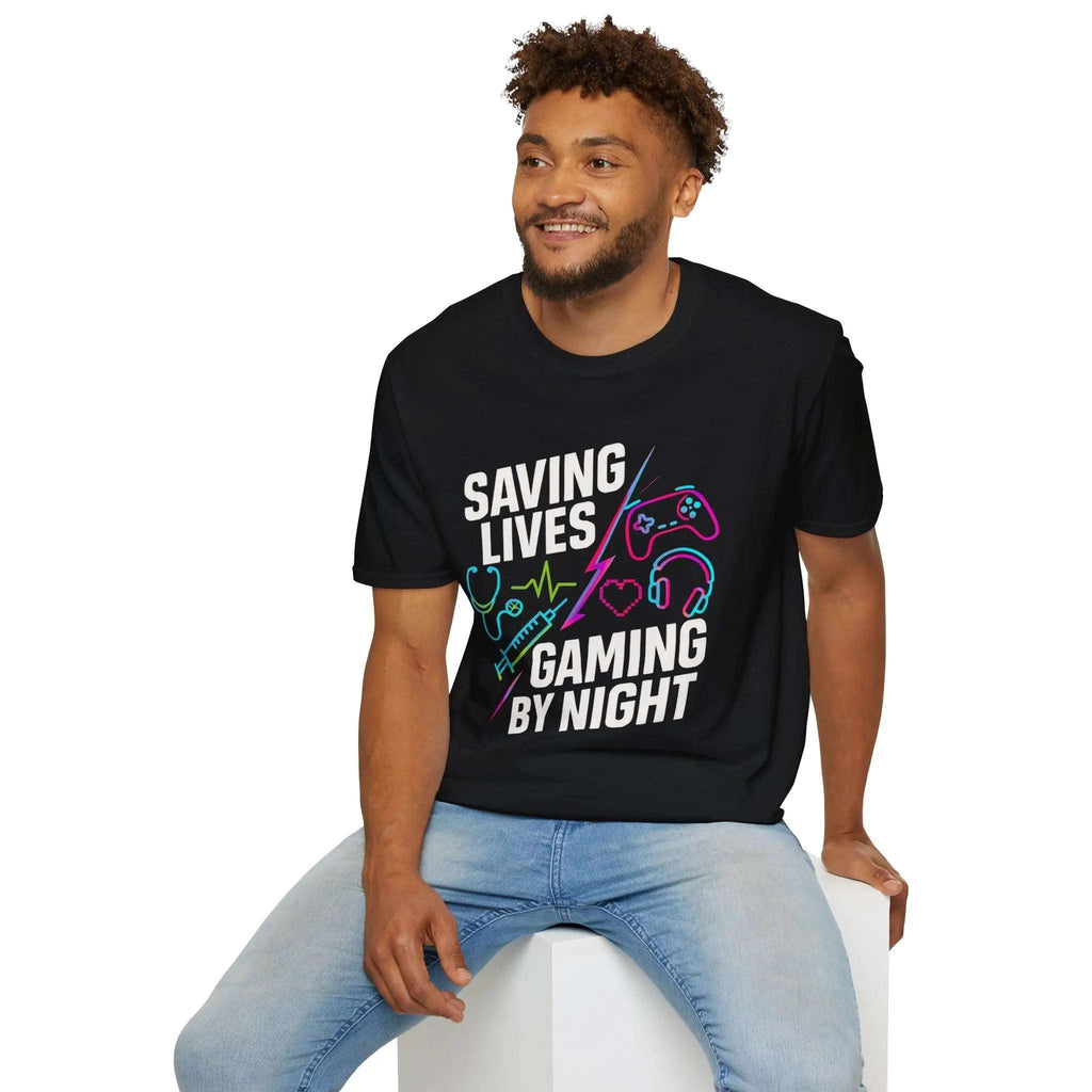 Gaming by Night Unisex T-Shirt | Perfect for Gamers, Medical Professionals, Casual Wear, Gift, Birthday Product vendor