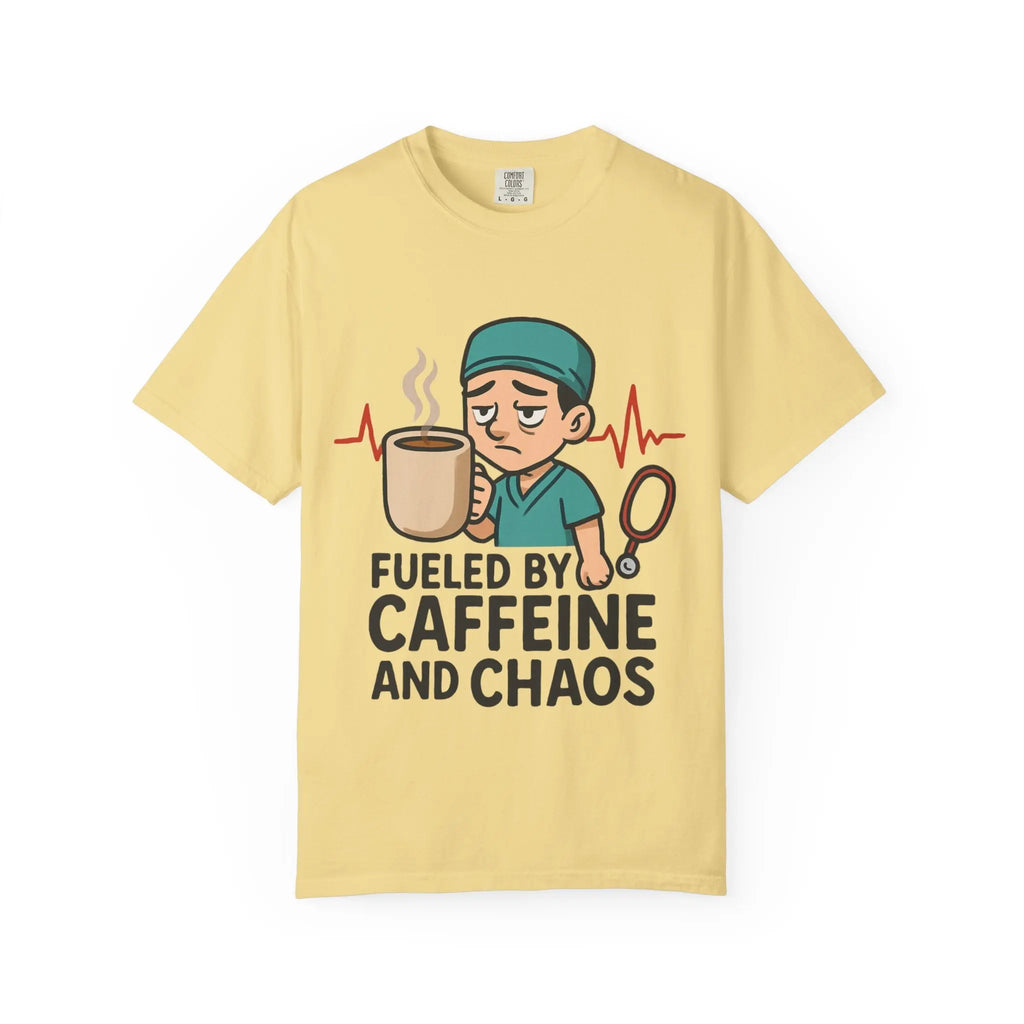 Nurse Coffee T-Shirt | Fueled by Caffeine and Chaos, Gift for Healthcare Workers, Funny Medical Tee Product vendor