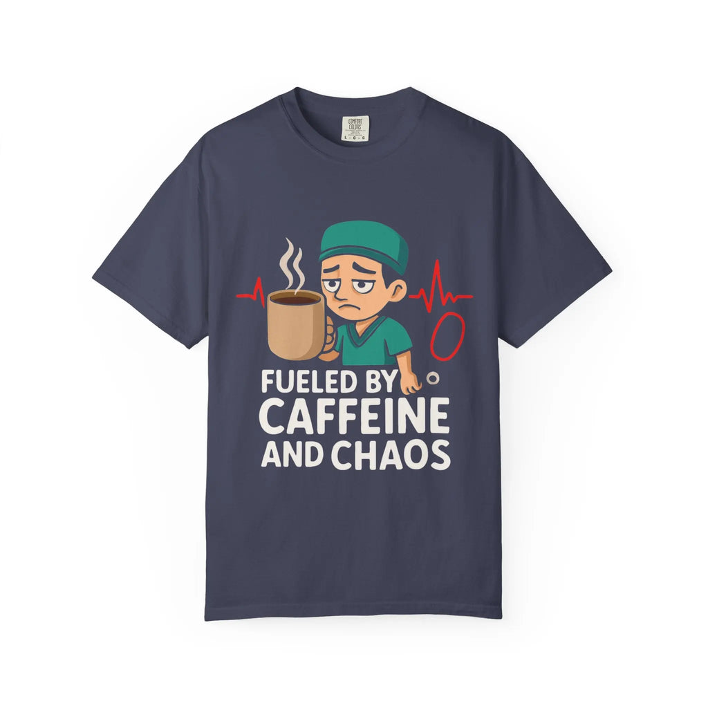 Nurse Coffee T-Shirt | Fueled by Caffeine and Chaos, Gift for Healthcare Workers, Funny Medical Tee Product vendor