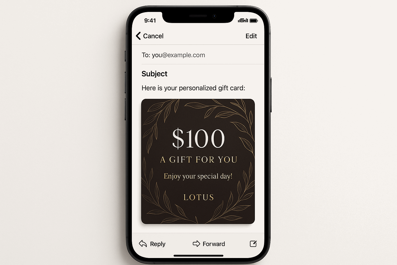 Email delivery portrait format