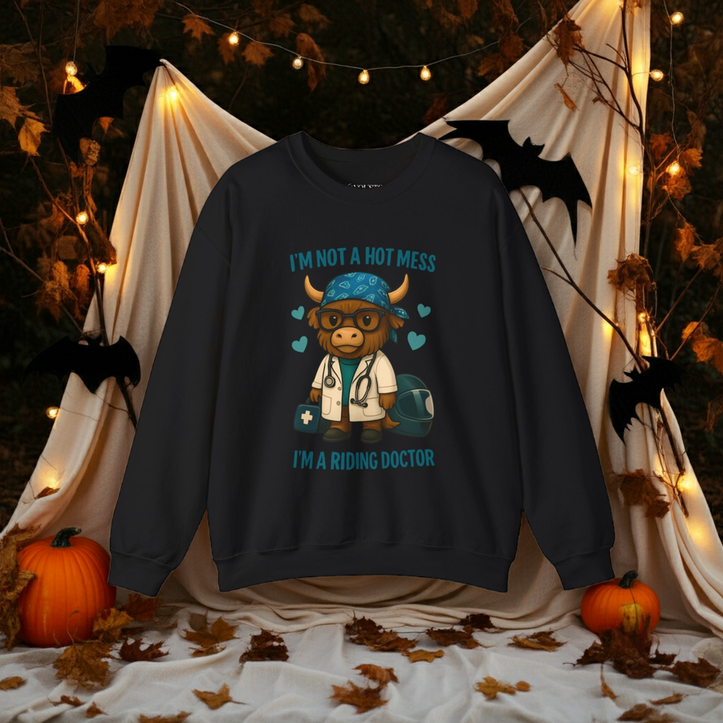Funny Riding Doctor Sweatshirt, Unisex Crewneck, Gift for Vet Lovers, Animal Lover Apparel, Cozy Casual Wear
