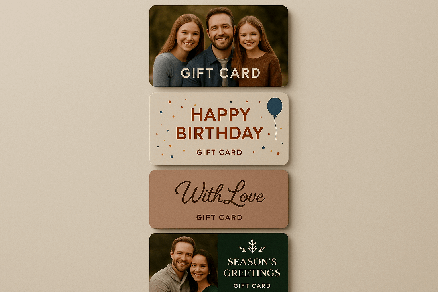 Premium gift card collection portrait
